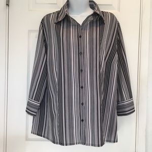 Croft & Barrow Women Shirt, Striped Shirt, Size 1X